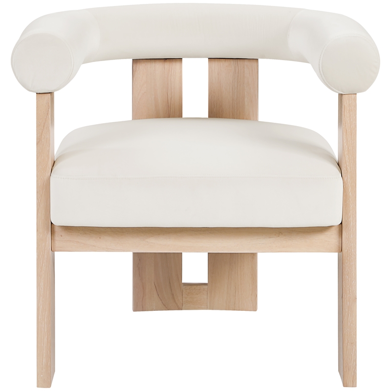 Meridian Furniture Arienzo Cream Velvet Upholstered Accent Chair
