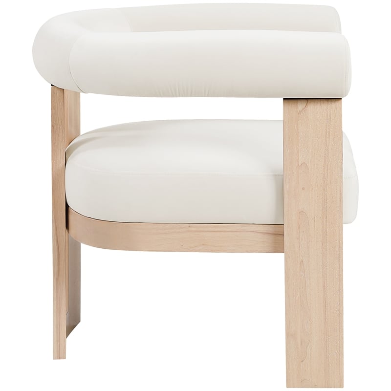 Meridian Furniture Arienzo Cream Velvet Upholstered Accent Chair