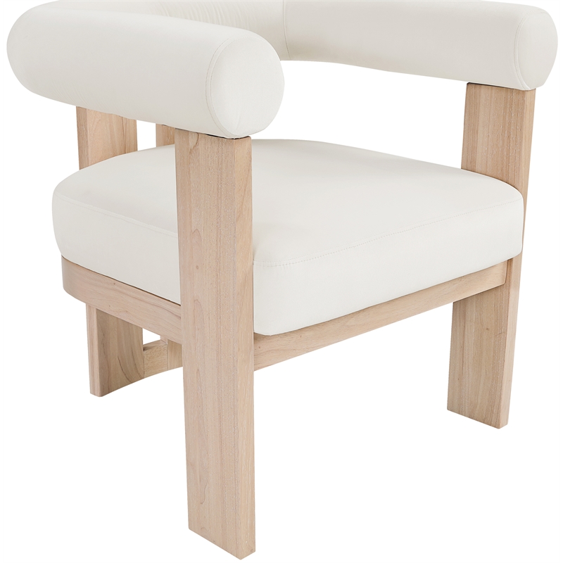 Meridian Furniture Arienzo Cream Velvet Upholstered Accent Chair