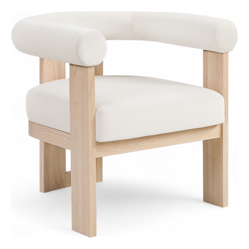 Meridian Furniture Arienzo Cream Velvet Upholstered Accent Chair
