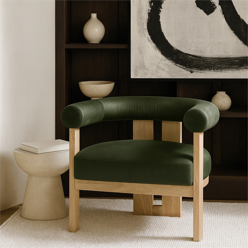 Meridian Furniture Arienzo Green Velvet Upholstered Accent Chair