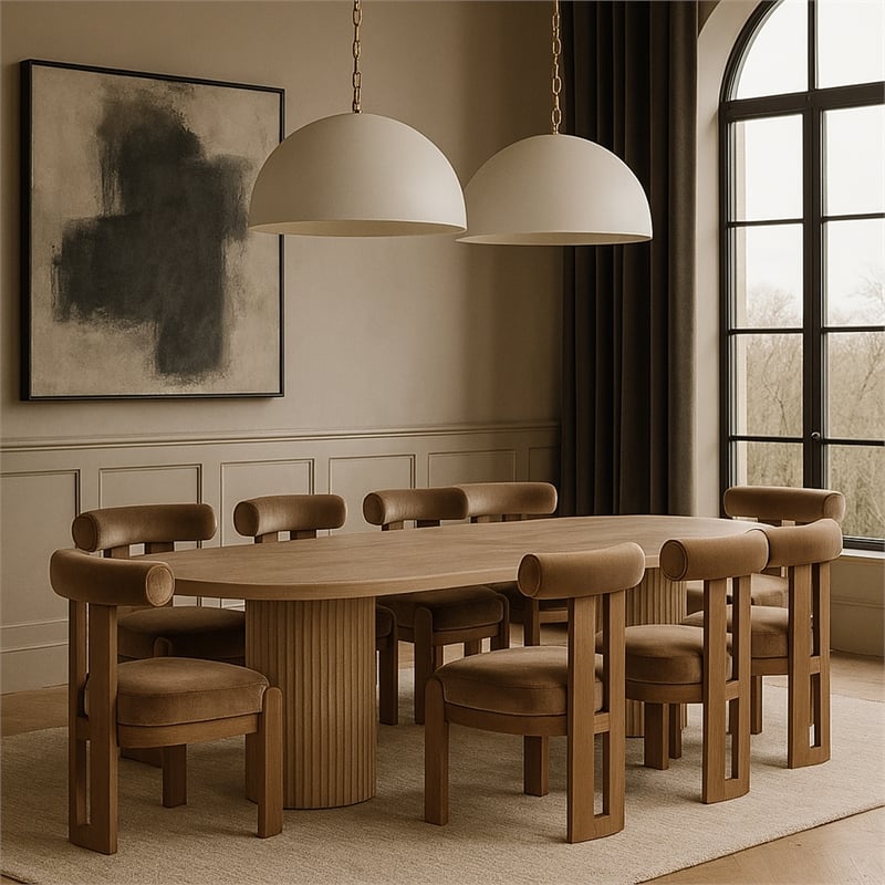 Meridian Furniture Arienzo Beige Velvet Upholstered Dining Chair (Set of 2)