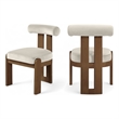 Meridian Furniture Arienzo Cream Velvet Upholstered Dining Chair (Set of 2)