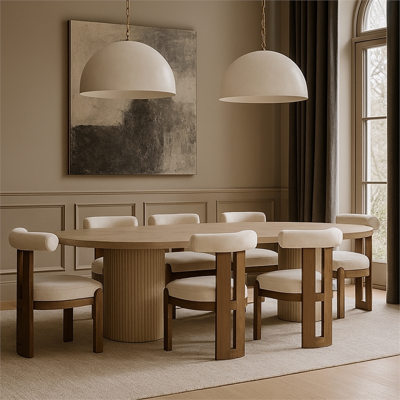 Meridian Furniture Arienzo Cream Velvet Upholstered Dining Chair (Set of 2)