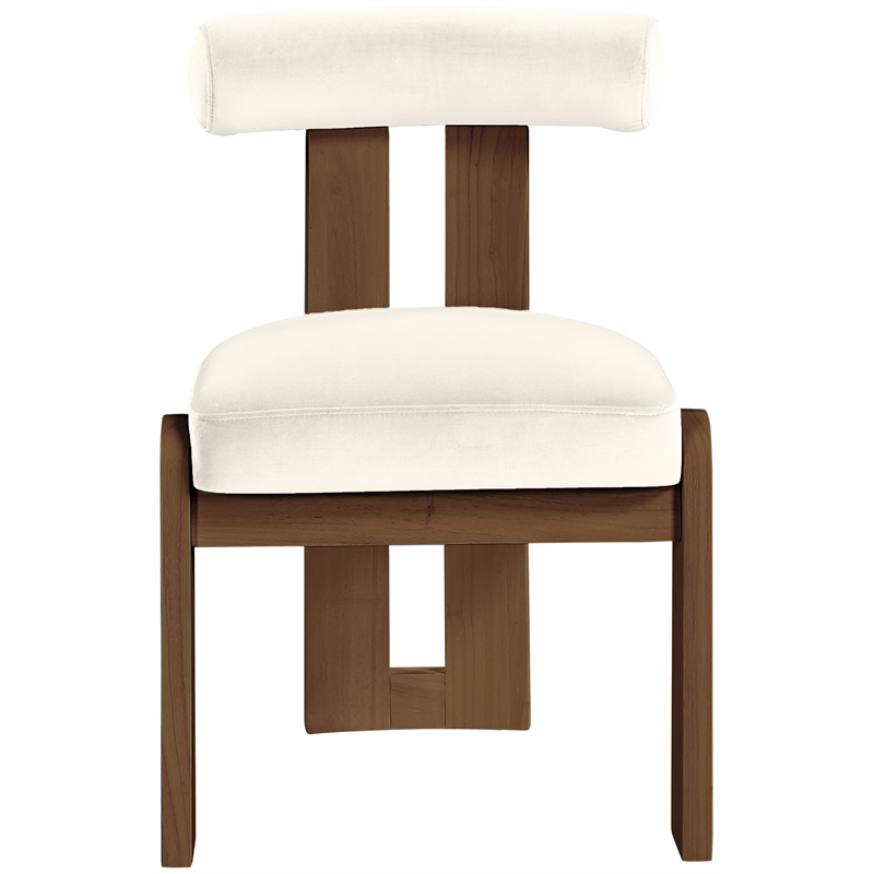 Meridian Furniture Arienzo Cream Velvet Upholstered Dining Chair (Set of 2)