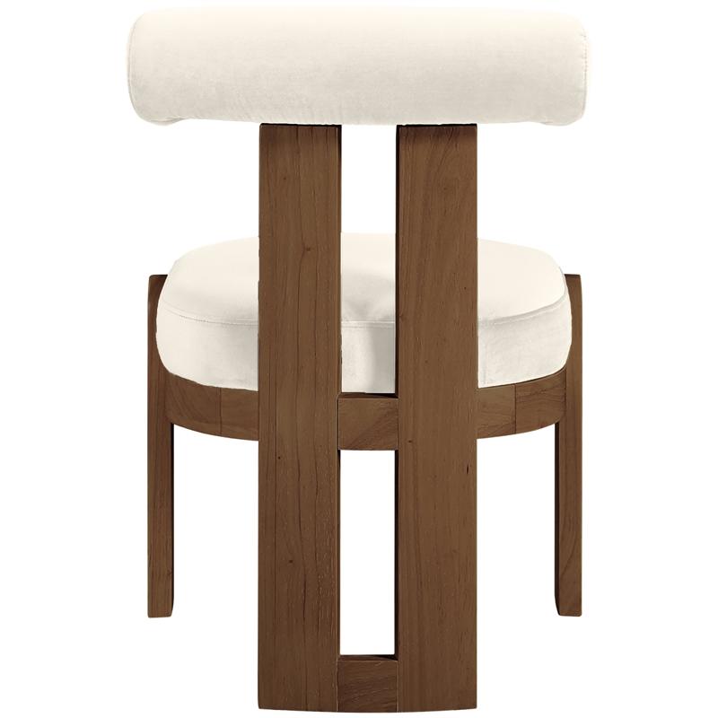 Meridian Furniture Arienzo Cream Velvet Upholstered Dining Chair (Set of 2)