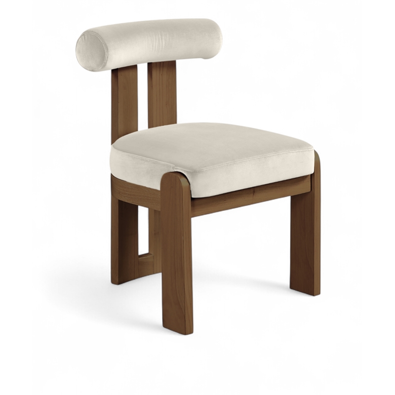 Meridian Furniture Arienzo Cream Velvet Upholstered Dining Chair (Set of 2)