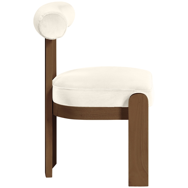 Meridian Furniture Arienzo Cream Velvet Upholstered Dining Chair (Set of 2)