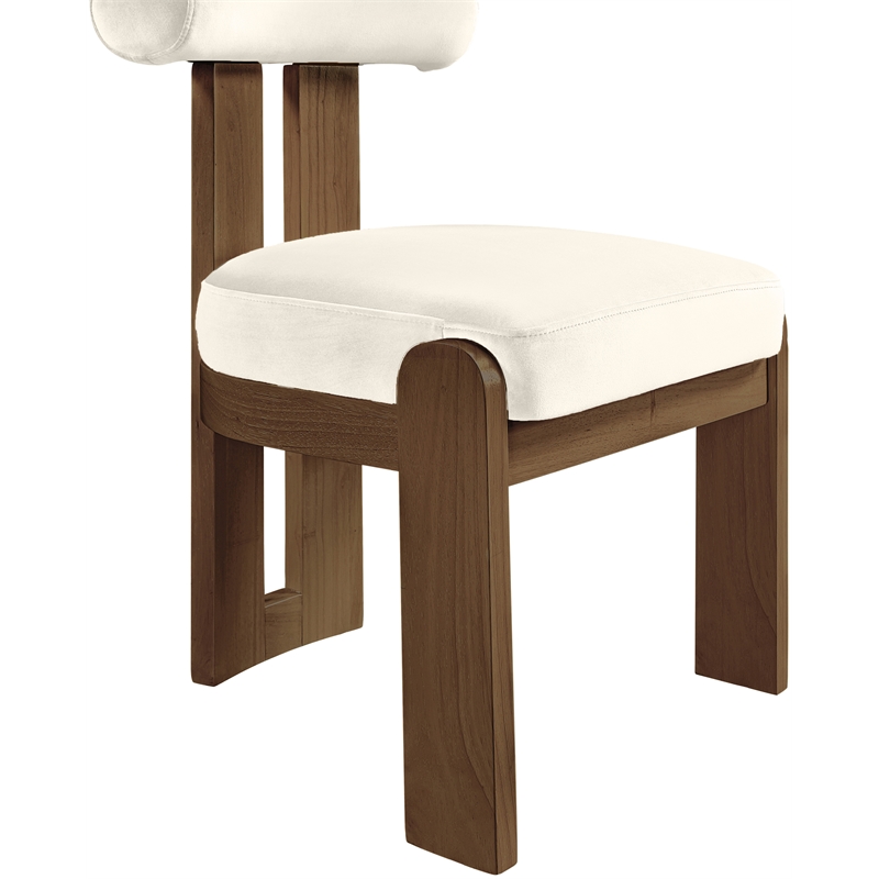 Meridian Furniture Arienzo Cream Velvet Upholstered Dining Chair (Set of 2)