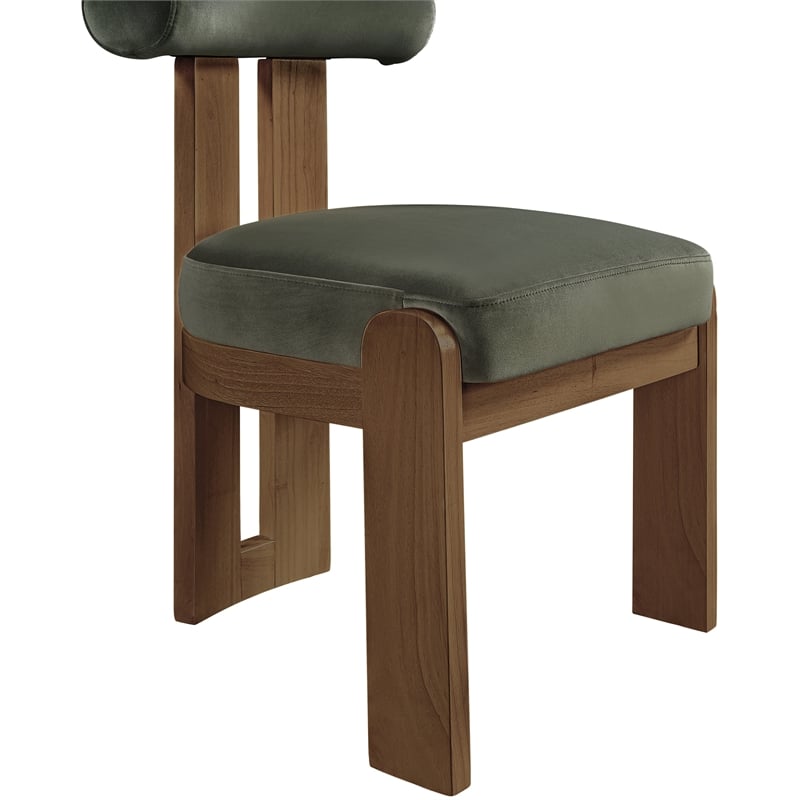 Meridian Furniture Arienzo Green Velvet Upholstered Dining Chair (Set of 2)