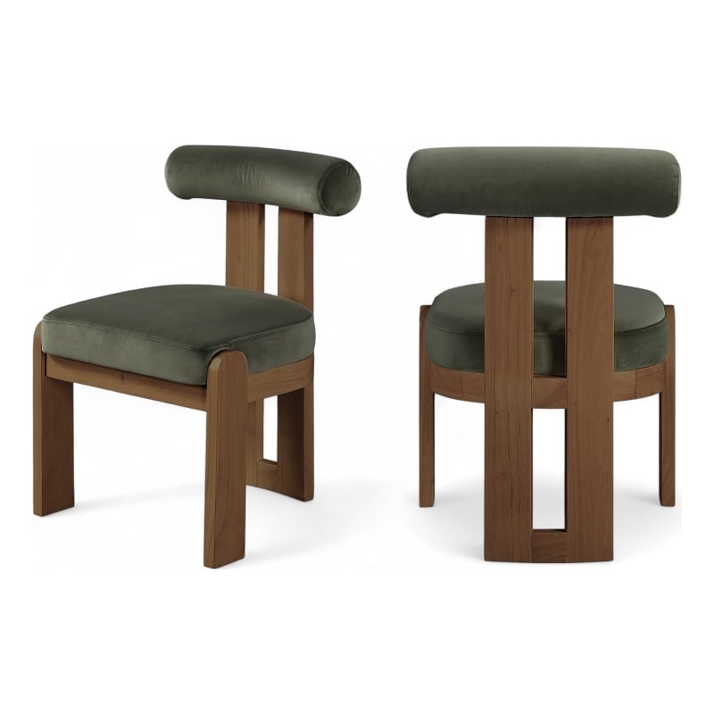 Meridian Furniture Arienzo Green Velvet Upholstered Dining Chair (Set of 2)