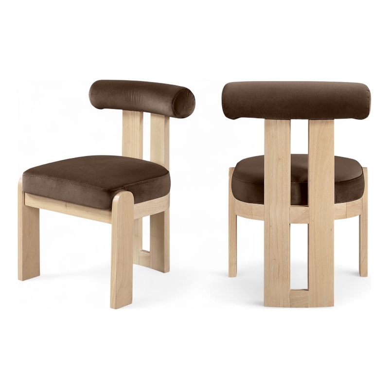 Meridian Furniture Arienzo Brown Velvet Upholstered Dining Chair (Set of 2)