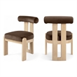 Meridian Furniture Arienzo Brown Velvet Upholstered Dining Chair (Set of 2)