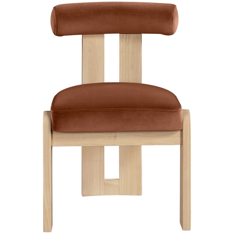 Meridian Furniture Arienzo Cognac Velvet Upholstered Dining Chair (Set of 2)