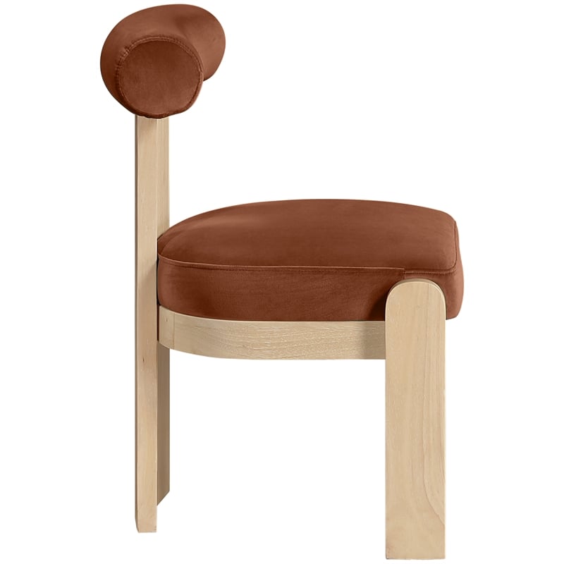 Meridian Furniture Arienzo Cognac Velvet Upholstered Dining Chair (Set of 2)