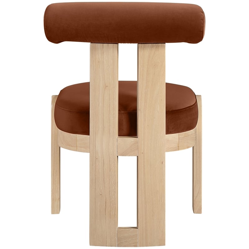 Meridian Furniture Arienzo Cognac Velvet Upholstered Dining Chair (Set of 2)