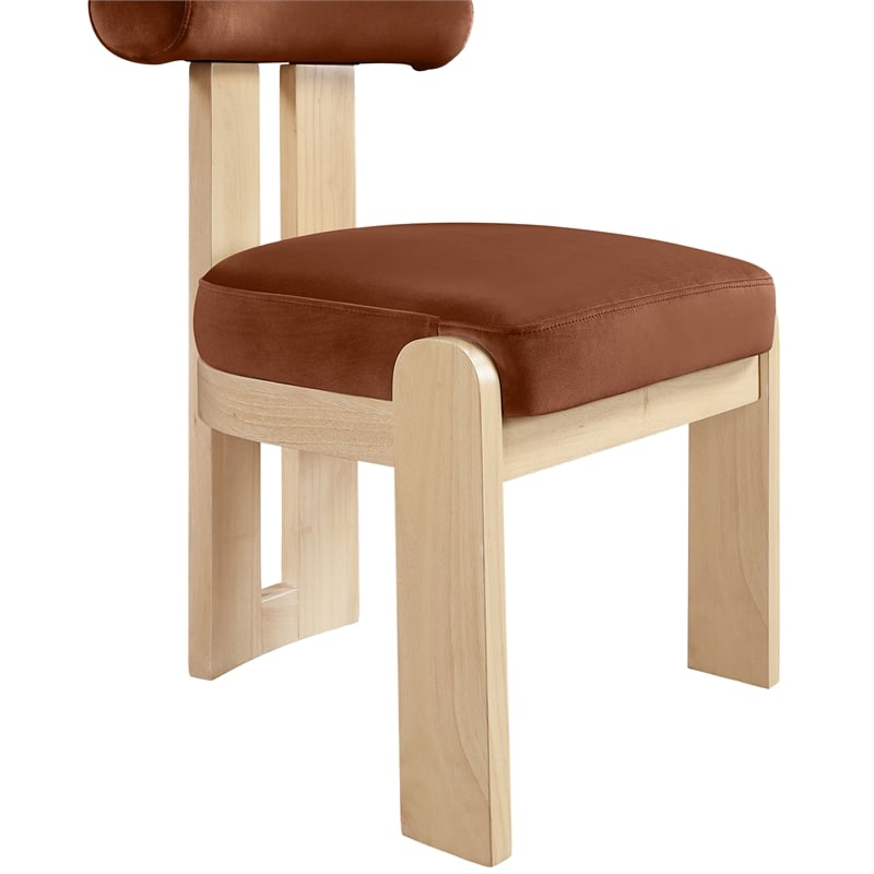Meridian Furniture Arienzo Cognac Velvet Upholstered Dining Chair (Set of 2)