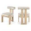 Meridian Furniture Arienzo Cream Velvet Upholstered Dining Chair (Set of 2)