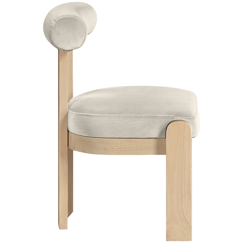 Meridian Furniture Arienzo Cream Velvet Upholstered Dining Chair (Set of 2)