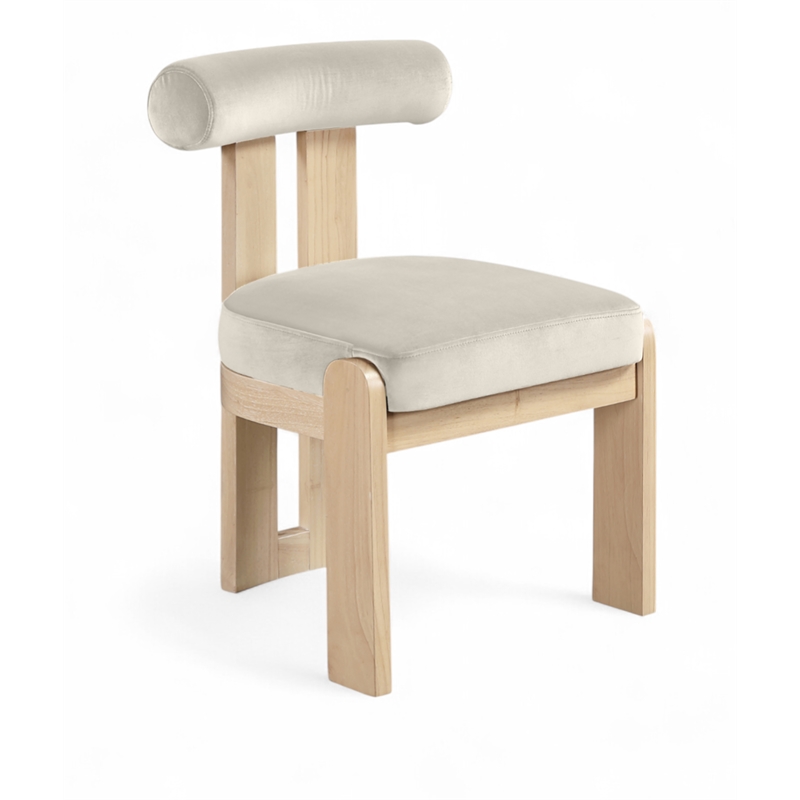 Meridian Furniture Arienzo Cream Velvet Upholstered Dining Chair (Set of 2)