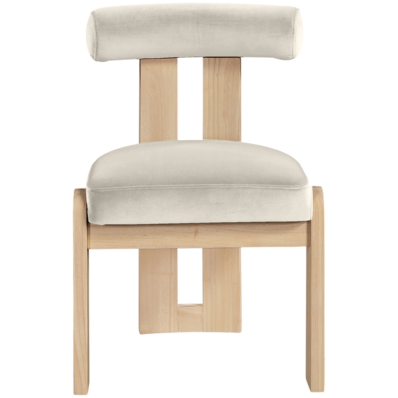Meridian Furniture Arienzo Cream Velvet Upholstered Dining Chair (Set of 2)