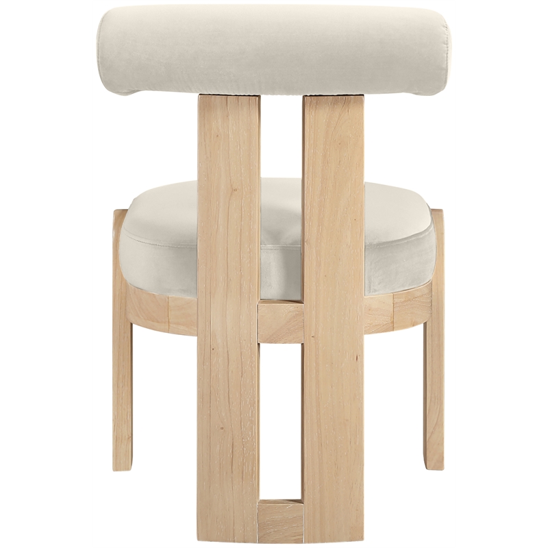 Meridian Furniture Arienzo Cream Velvet Upholstered Dining Chair (Set of 2)