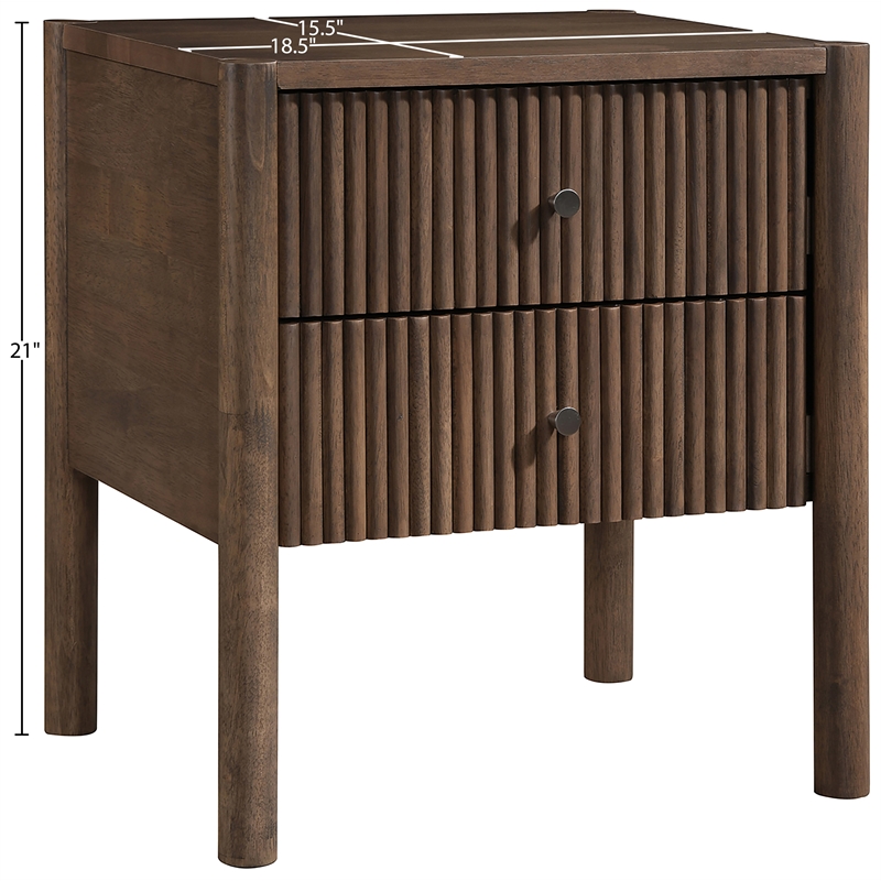 Meridian Furniture Kivo Walnut Solid Wood Nightstand
