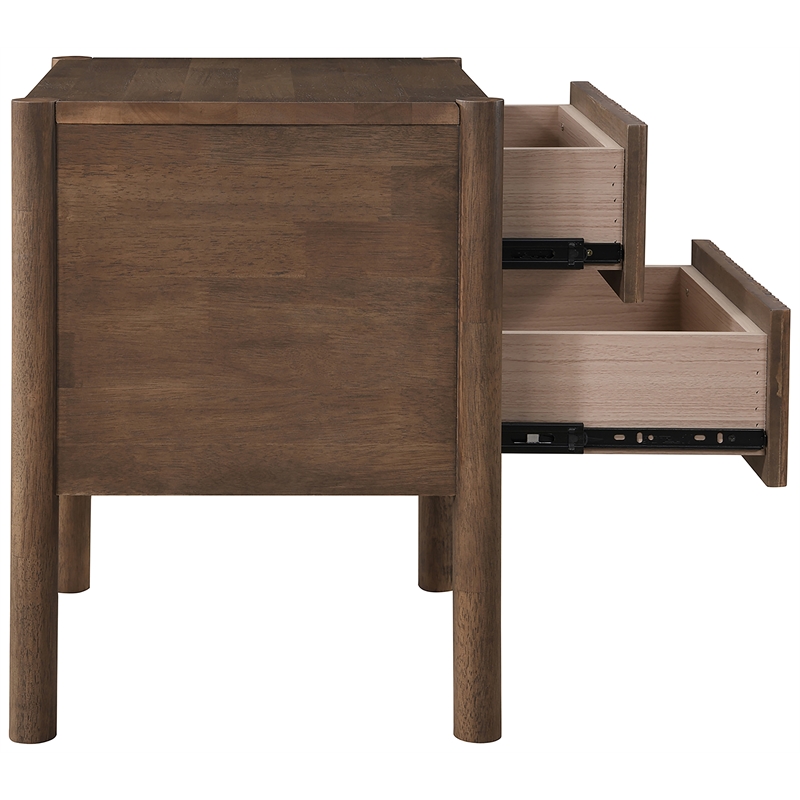 Meridian Furniture Kivo Walnut Solid Wood Nightstand