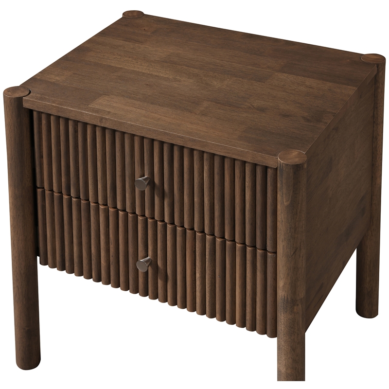 Meridian Furniture Kivo Walnut Solid Wood Nightstand