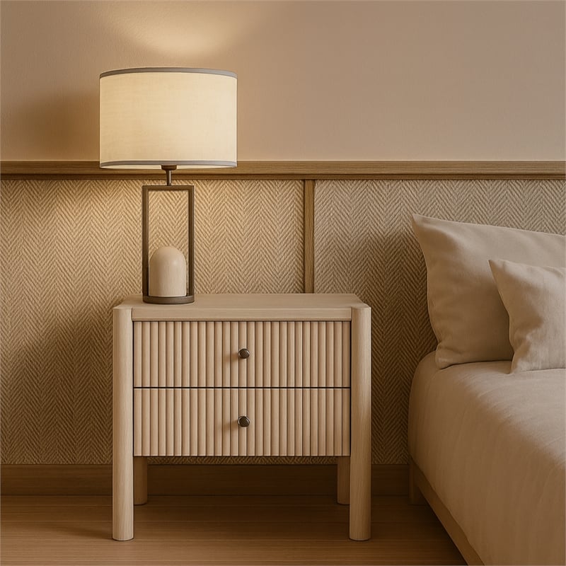 Meridian Furniture Kivo Natural Solid Wood Nightstand
