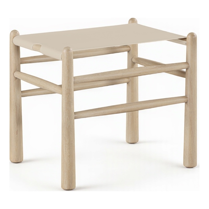 Meridian Furniture Santos Beige Vegan Leather Upholstered Bench
