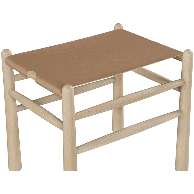 Meridian Furniture Santos Brown Vegan Leather Upholstered Bench