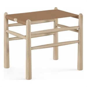 Meridian Furniture Santos Brown Vegan Leather Upholstered Bench