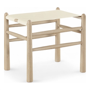 Meridian Furniture Santos Cream Vegan Leather Upholstered Bench