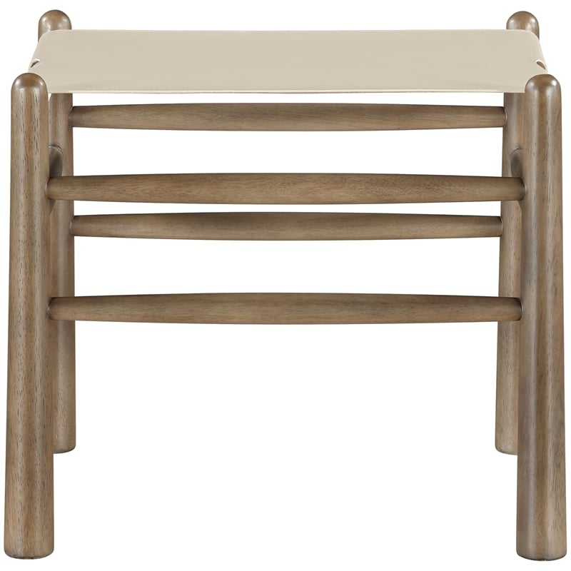 Meridian Furniture Santos Beige Vegan Leather Upholstered Bench