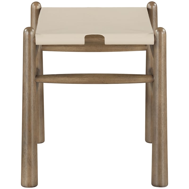 Meridian Furniture Santos Beige Vegan Leather Upholstered Bench