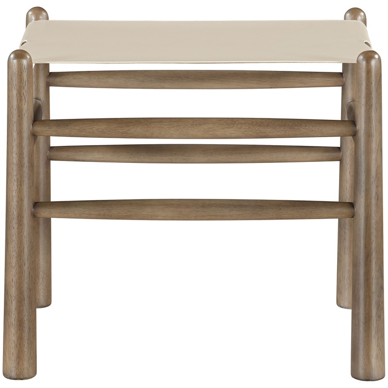 Meridian Furniture Santos Beige Vegan Leather Upholstered Bench