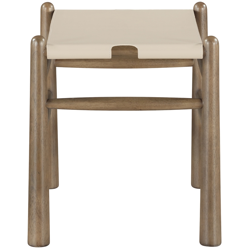 Meridian Furniture Santos Beige Vegan Leather Upholstered Bench