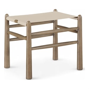 Meridian Furniture Santos Beige Vegan Leather Upholstered Bench