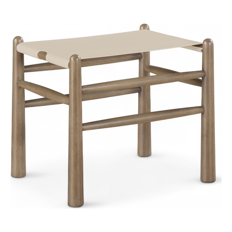 Meridian Furniture Santos Beige Vegan Leather Upholstered Bench
