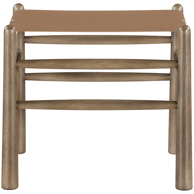 Meridian Furniture Santos Brown Vegan Leather Upholstered Bench