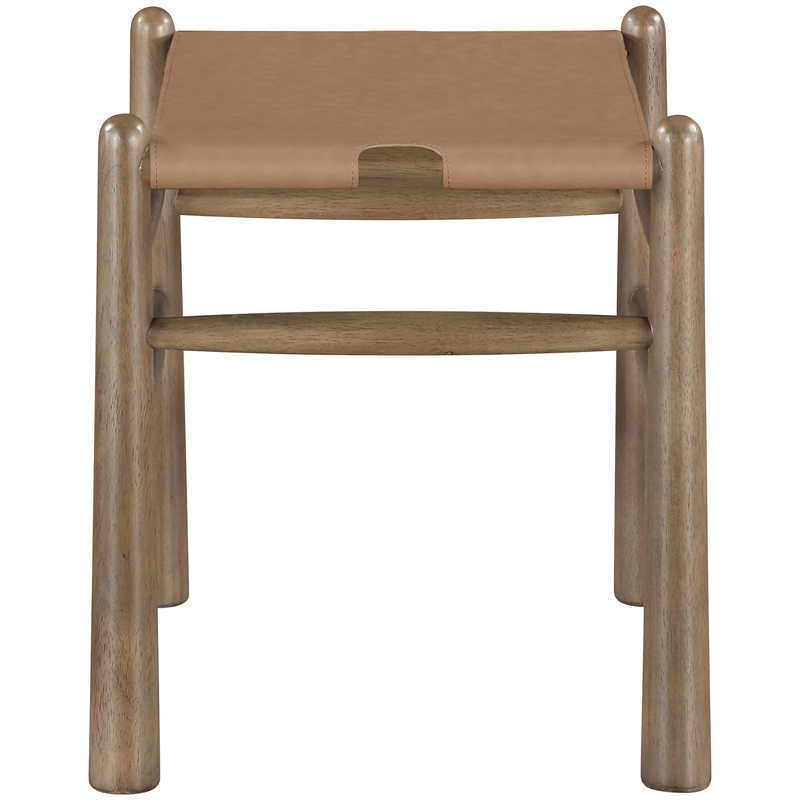 Meridian Furniture Santos Brown Vegan Leather Upholstered Bench