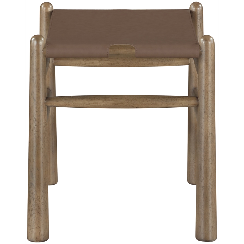 Meridian Furniture Santos Brown Vegan Leather Upholstered Bench