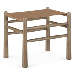 Meridian Furniture Santos Brown Vegan Leather Upholstered Bench