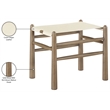 Meridian Furniture Santos Cream Vegan Leather Upholstered Bench