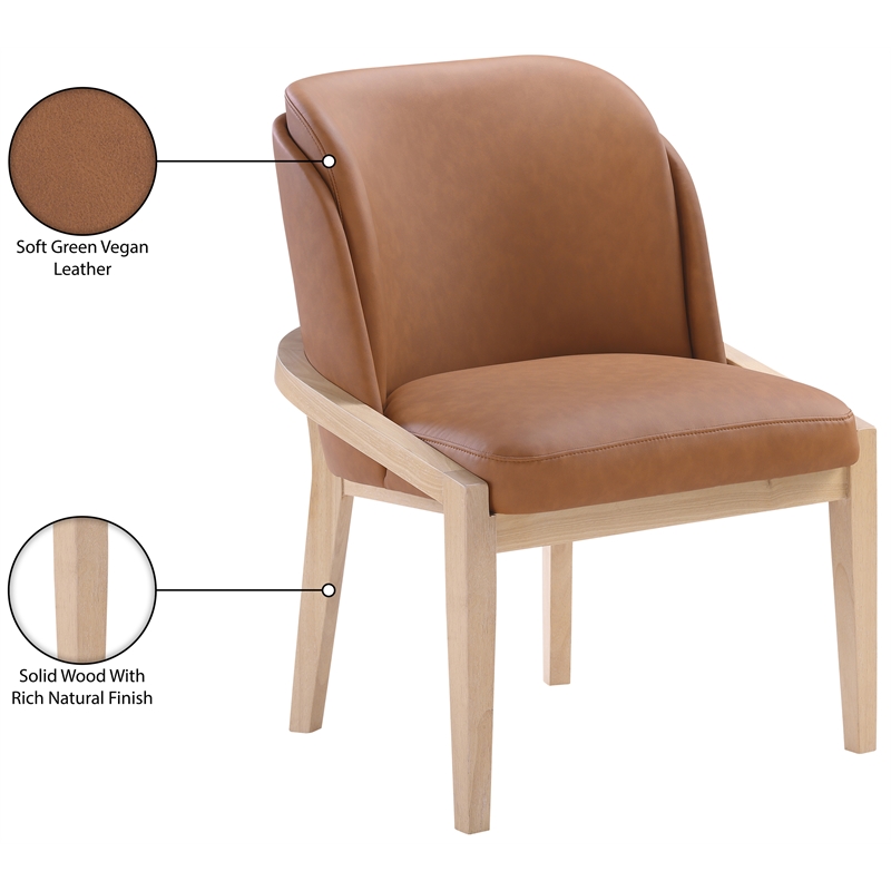 Meridian Furniture Navo Cognac Vegan Leather Upholstered Dining Chair
