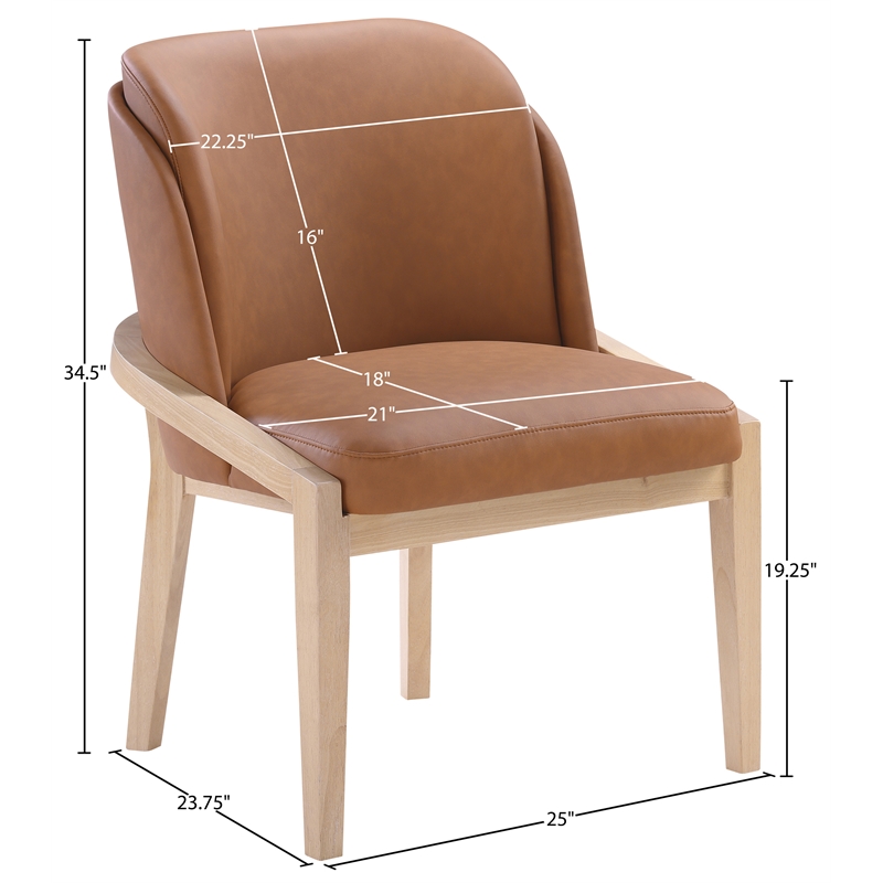Meridian Furniture Navo Cognac Vegan Leather Upholstered Dining Chair