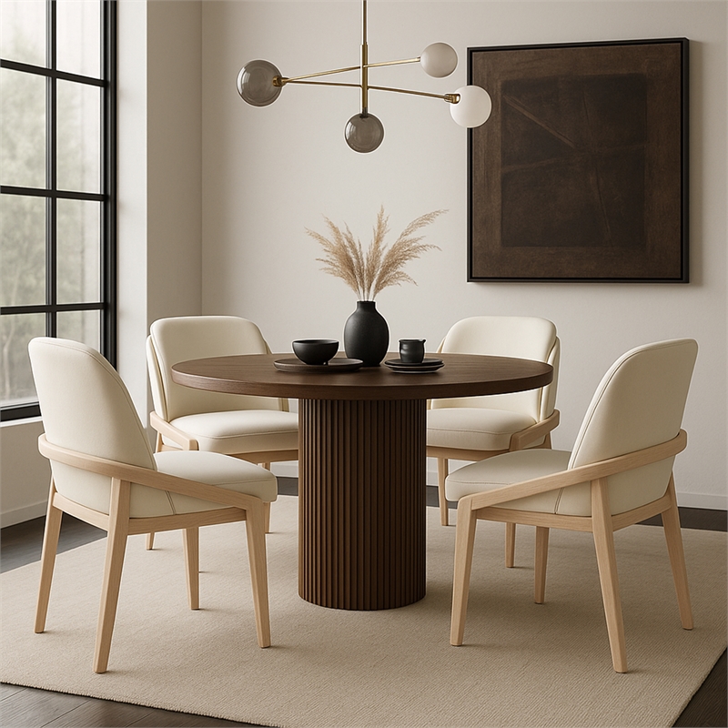 Meridian Furniture Navo Cream Vegan Leather Upholstered Dining Chair