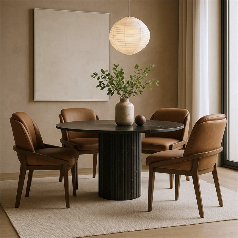 Meridian Furniture Navo Brown Vegan Leather Upholstered Dining Chair