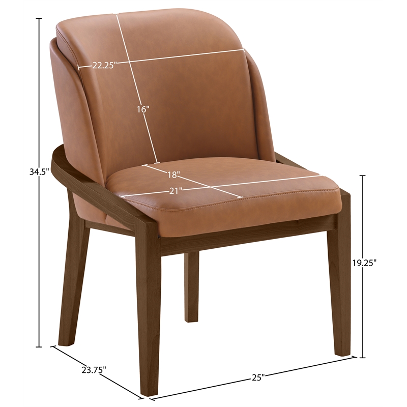 Meridian Furniture Navo Cognac Vegan Leather Upholstered Dining Chair